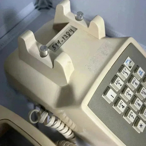 Vintage AT&T 100 Beige Push Button Desk Telephone Untested - Picture 7 of 8